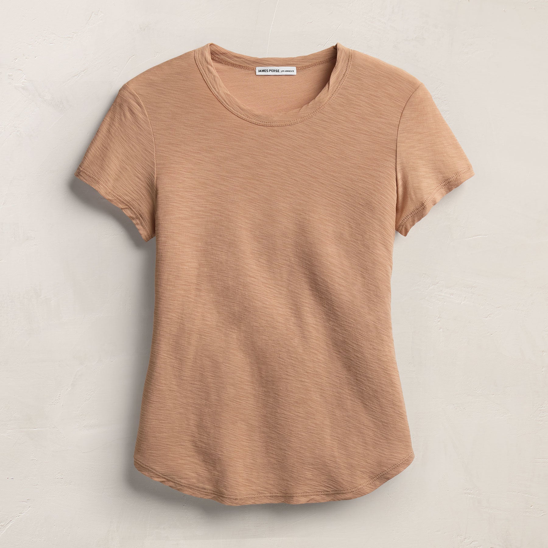 Sheer Slub Crew Neck Tee - Blush