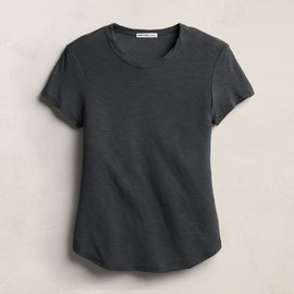 Sheer Slub Crew Neck Tee - Blue Noir