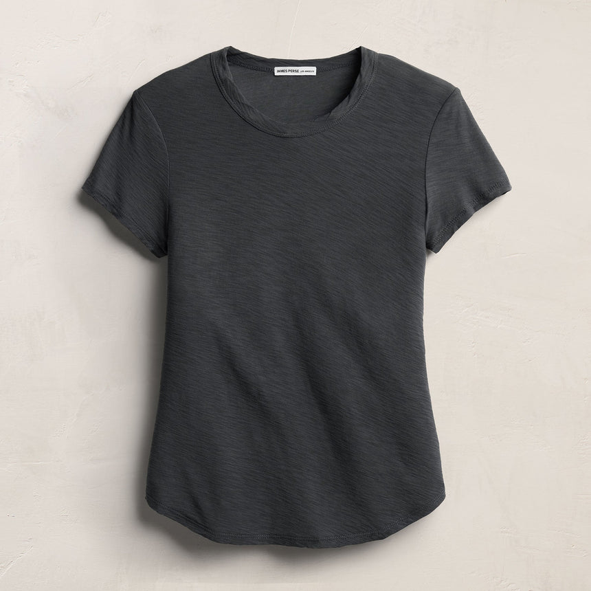 Sheer Slub Crew Neck Tee - Blue Noir
