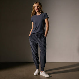Sheer Slub Crew Neck Tee in Blue Noir | James Perse Los Angeles