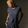 Sheer Slub Crew Neck Tee in Blue Noir | James Perse Los Angeles