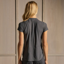 Sheer Slub Crew Neck Tee - Blue Noir | James Perse Los Angeles