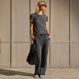 Sheer Slub Crew Neck Tee - Blue Noir | James Perse Los Angeles