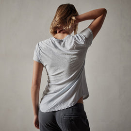Sheer Slub Crew Neck Tee in Baby Blue | James Perse Los Angeles