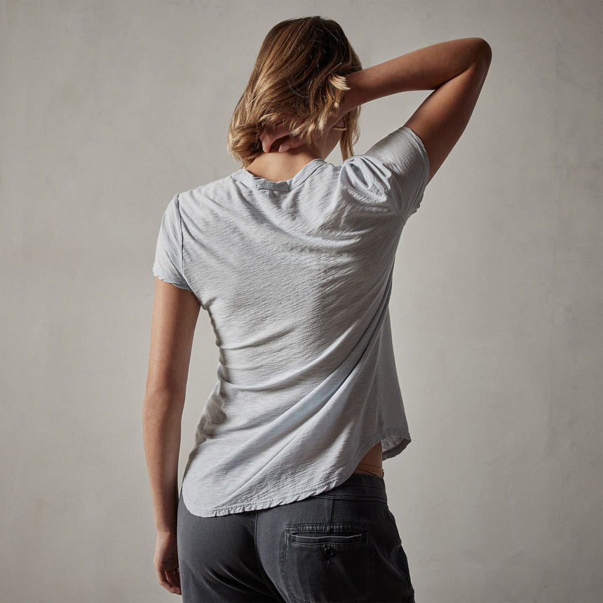 Sheer Slub Crew Neck Tee in Baby Blue | James Perse Los Angeles