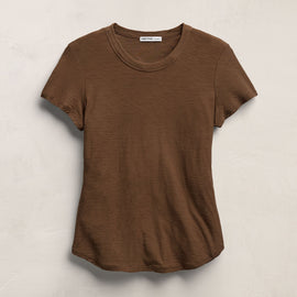 Sheer Slub Crew Neck Tee in Cocoa | James Perse Los Angeles