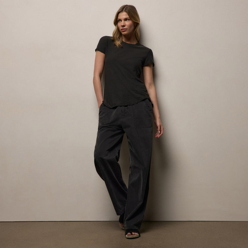 Sheer Slub Crew Neck Tee in Carbon | James Perse Los Angeles