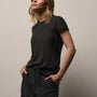 Sheer Slub Crew Neck Tee in Carbon | James Perse Los Angeles