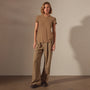 Sheer Slub Crew Neck Tee in Cashew | James Perse Los Angeles