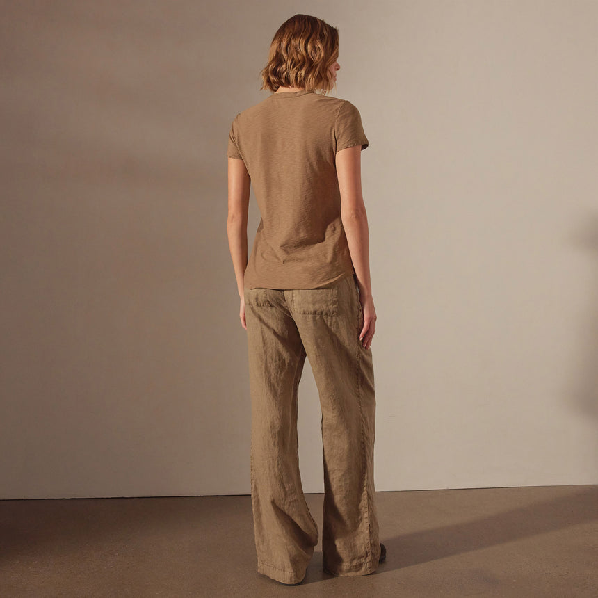 Sheer Slub Crew Neck Tee in Cashew | James Perse Los Angeles