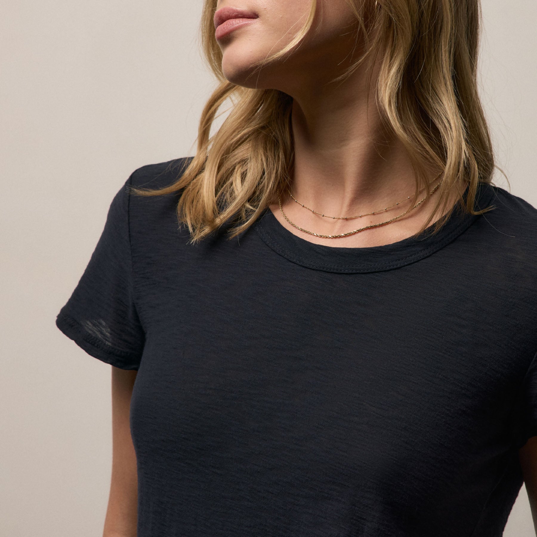 Sheer Slub Crew Neck Tee in Deep | James Perse Los Angeles