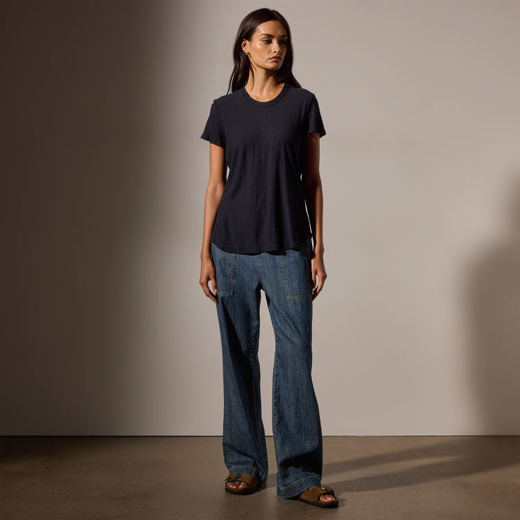 Sheer Slub Crew Neck Tee in Deep | James Perse Los Angeles