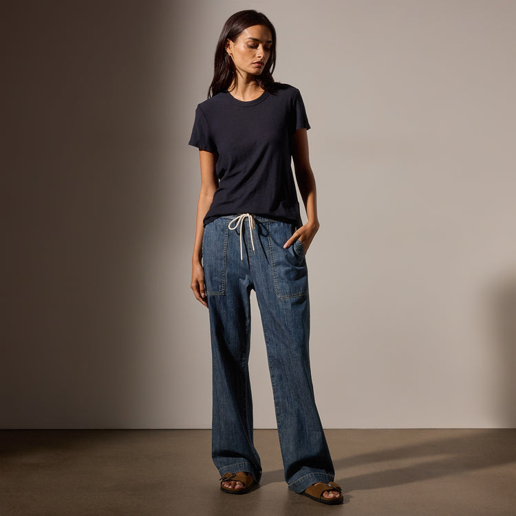 Sheer Slub Crew Neck Tee in Deep | James Perse Los Angeles