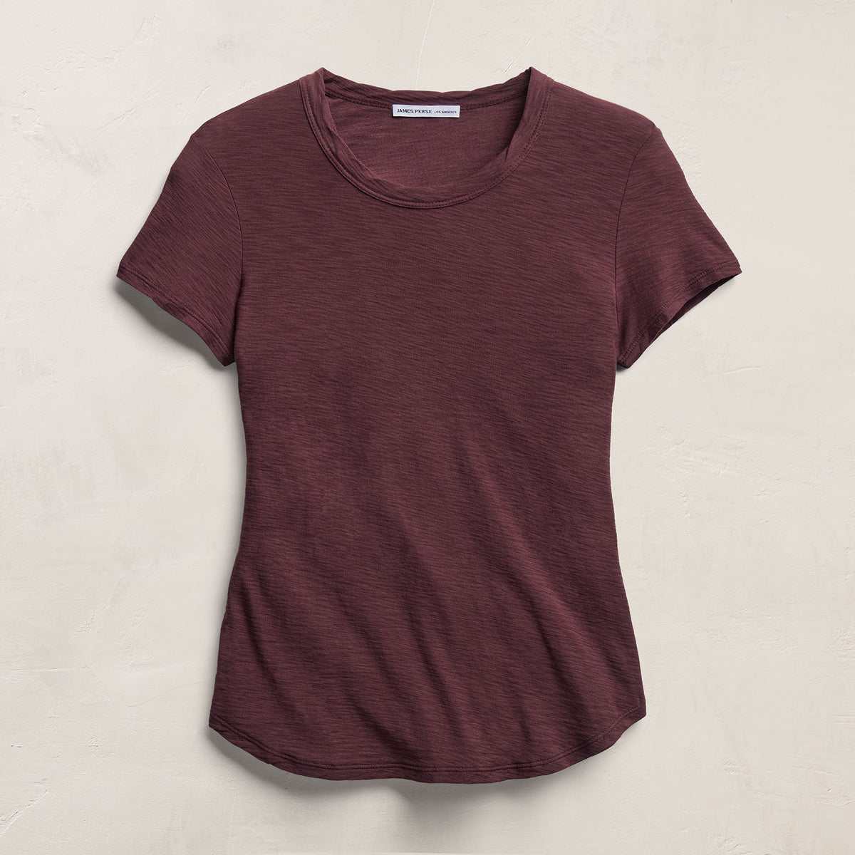 Sheer Slub Crew Neck Tee in Dark Plum | James Perse Los Angeles