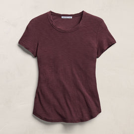 Sheer Slub Crew Neck Tee in Dark Plum | James Perse Los Angeles