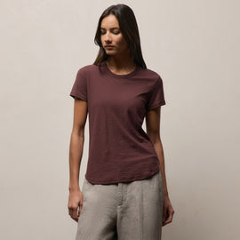 Sheer Slub Crew Neck Tee in Dark Plum | James Perse Los Angeles