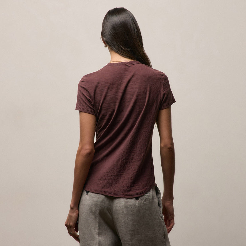Sheer Slub Crew Neck Tee in Dark Plum | James Perse Los Angeles