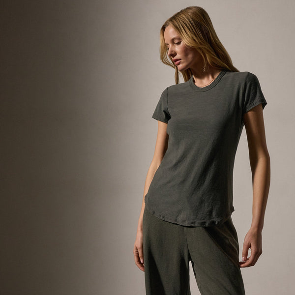 Sheer Slub Crew Neck Tee in Granite | James Perse Los Angeles