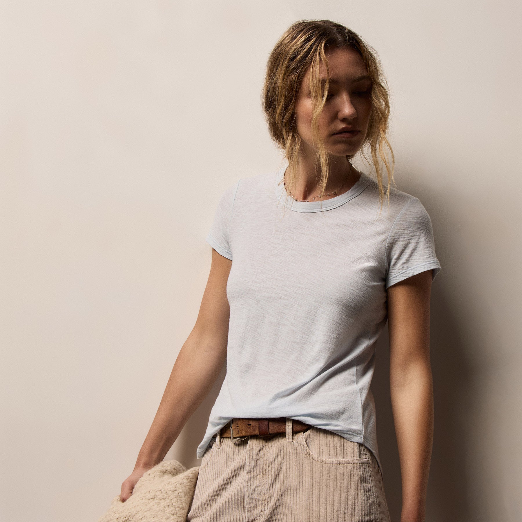 Sheer Slub Crew Neck Tee in Memory | James Perse Los Angeles