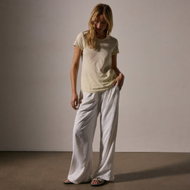 Sheer Slub Crew Neck Tee in Naples Yellow | James Perse Los Angeles