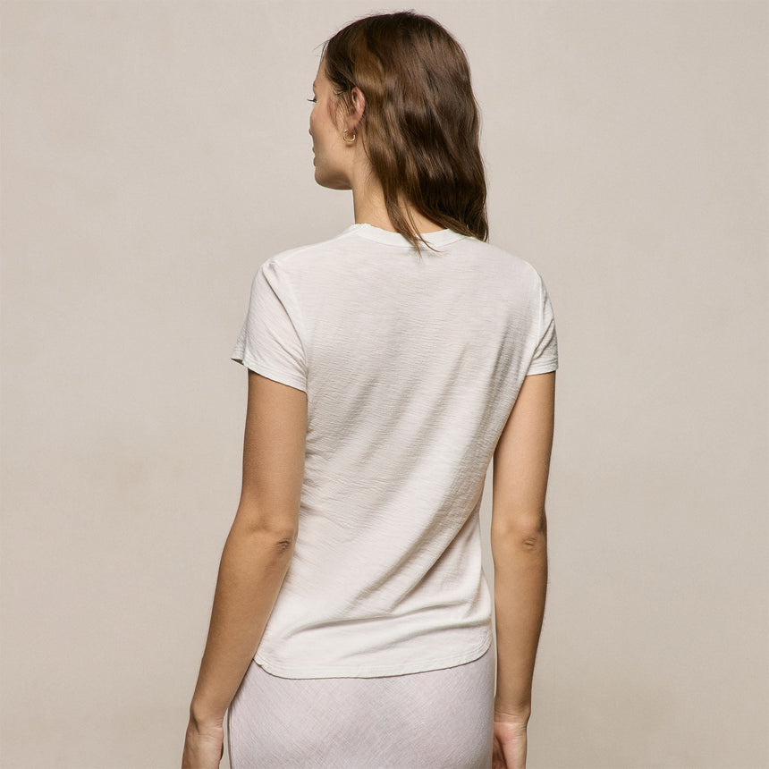 Sheer Slub Crew Neck Tee in Off White | James Perse Los Angeles