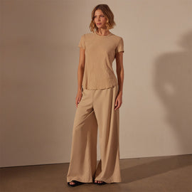 Sheer Slub Crew Neck Tee in Sand Dune | James Perse Los Angeles