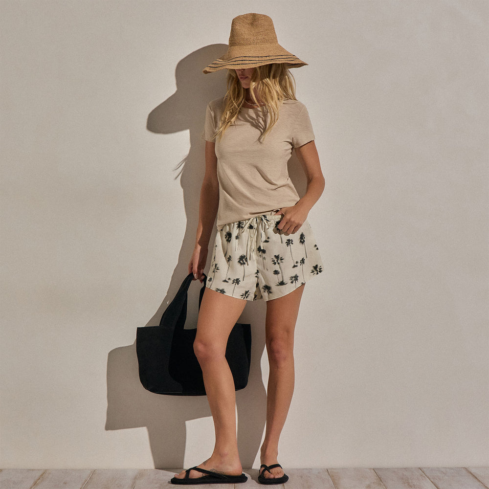 Sheer Slub Crew Neck Tee in Stone | James Perse Los Angeles