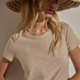 Sheer Slub Crew Neck Tee in Stone | James Perse Los Angeles