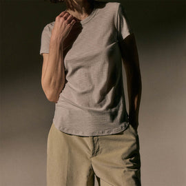 Sheer Slub Crew Neck Tee in Silver | James Perse Los Angeles