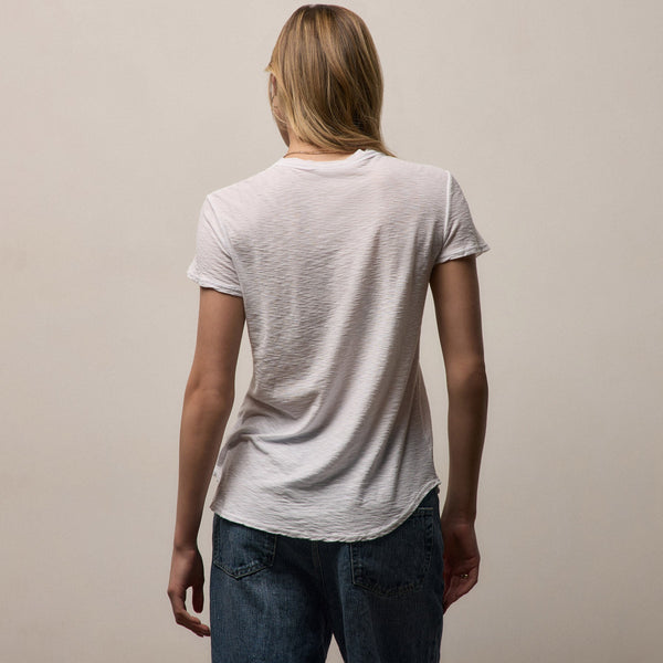 Sheer Slub Crew Neck Tee in White | James Perse Los Angeles