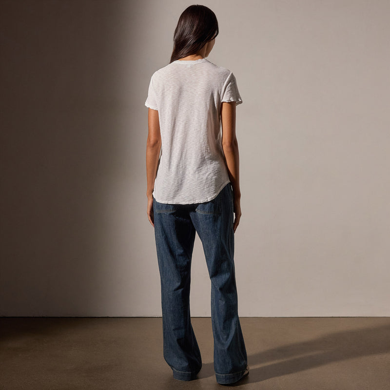 Sheer Slub Crew Neck Tee in White | James Perse Los Angeles