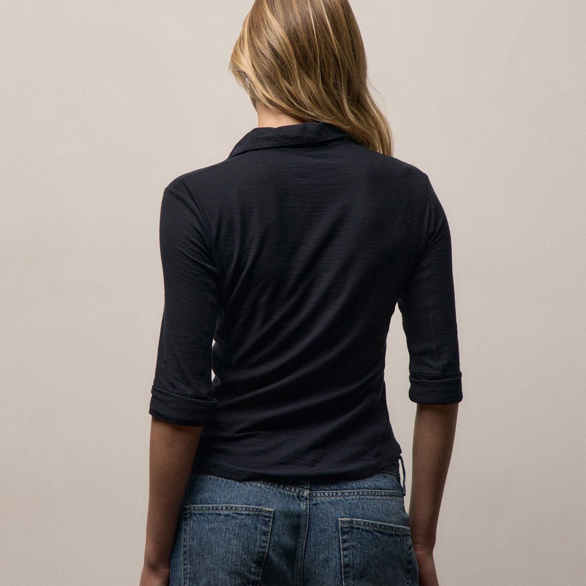 Sheer Slub Side Panel Shirt in Deep | James Perse Los Angeles