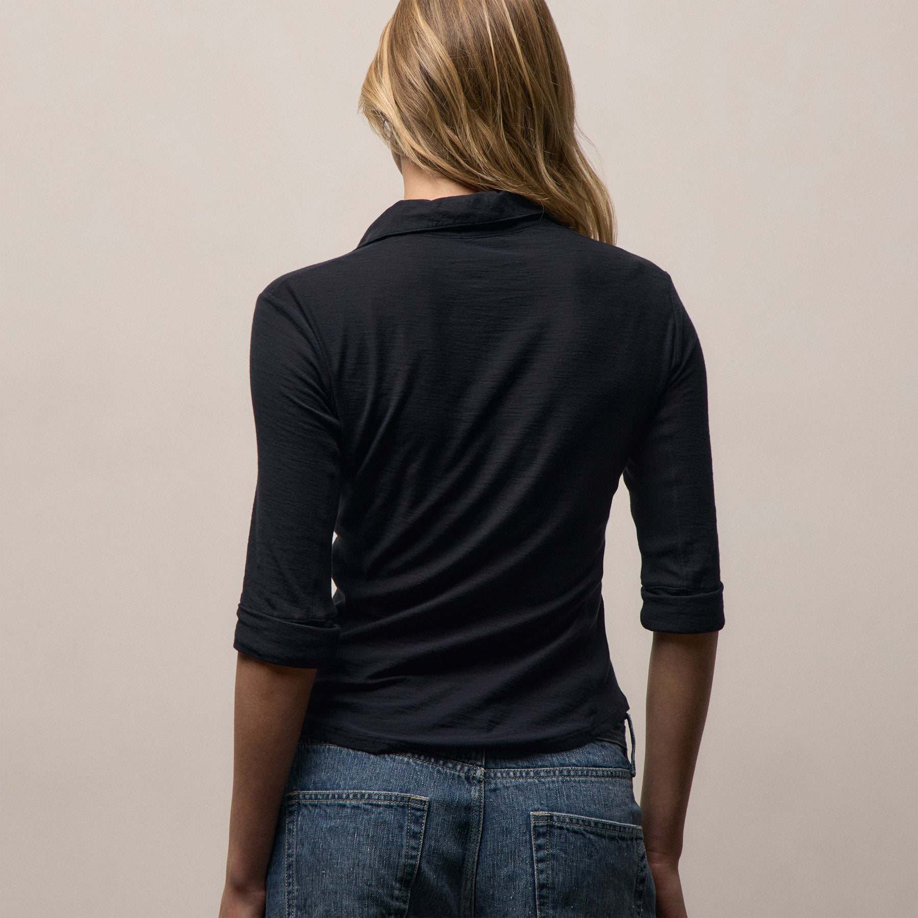 Sheer Slub Side Panel Shirt in Deep | James Perse Los Angeles