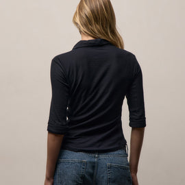 Sheer Slub Side Panel Shirt in Deep | James Perse Los Angeles