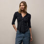Sheer Slub Side Panel Shirt in Deep | James Perse Los Angeles