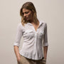 Sheer Slub Side Panel Shirt in White | James Perse Los Angeles