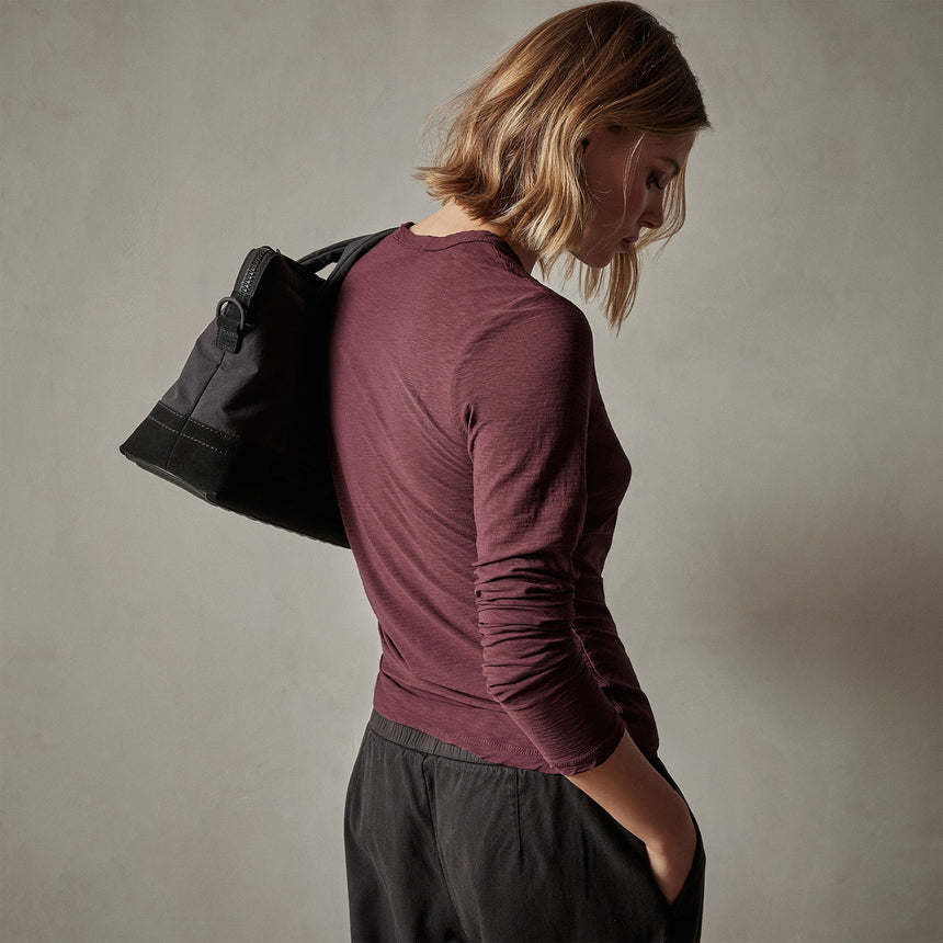 Sheer Slub Long Sleeve Crew in Cordova | James Perse Los Angeles