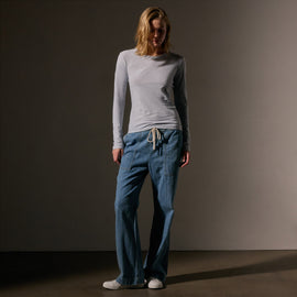 Sheer Slub Long Sleeve Crew in Grey Glacier | James Perse Los Angeles