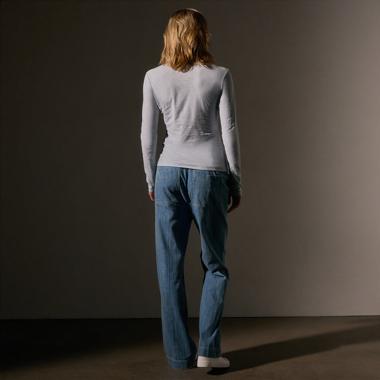 Sheer Slub Long Sleeve Crew in Grey Glacier | James Perse Los Angeles