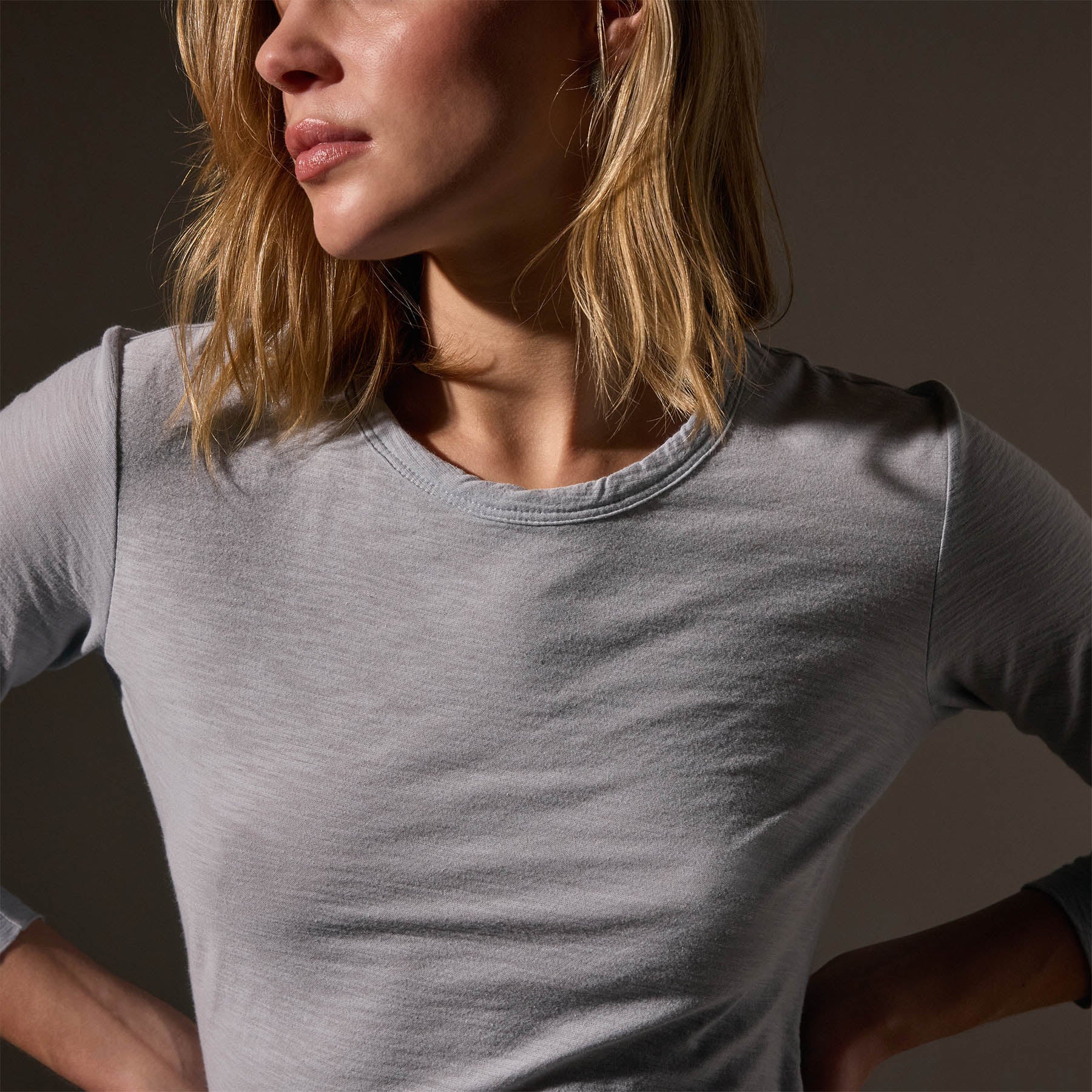 トップス Marble Print Sheer Jersey Crew Neck Top 71LulnO3fqL._UY350_.jpg