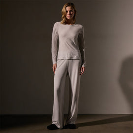 Sheer Slub Long Sleeve Crew  in Light Mist | James Perse Los Angeles