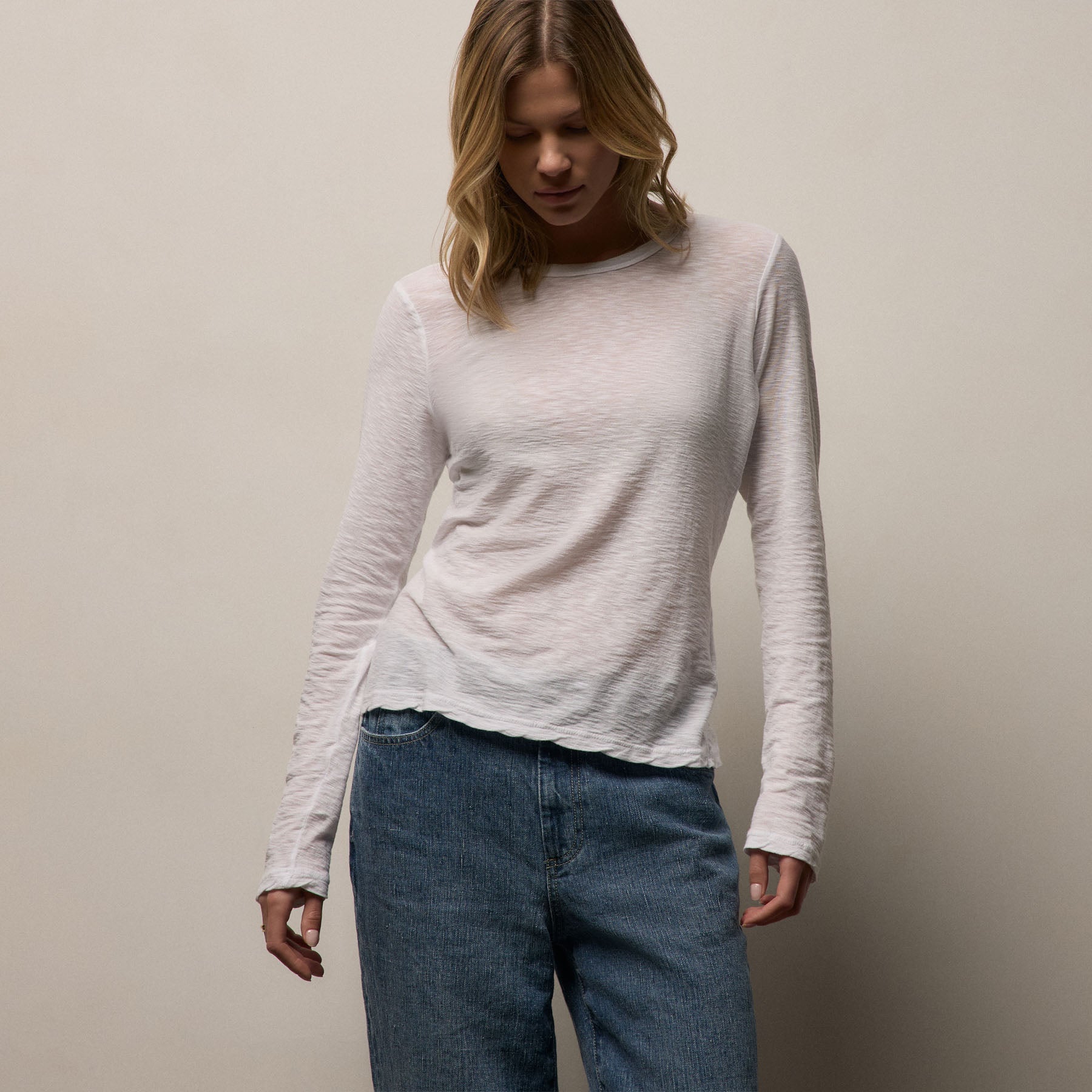 Sheer Slub Long Sleeve Crew from James Perse - $105