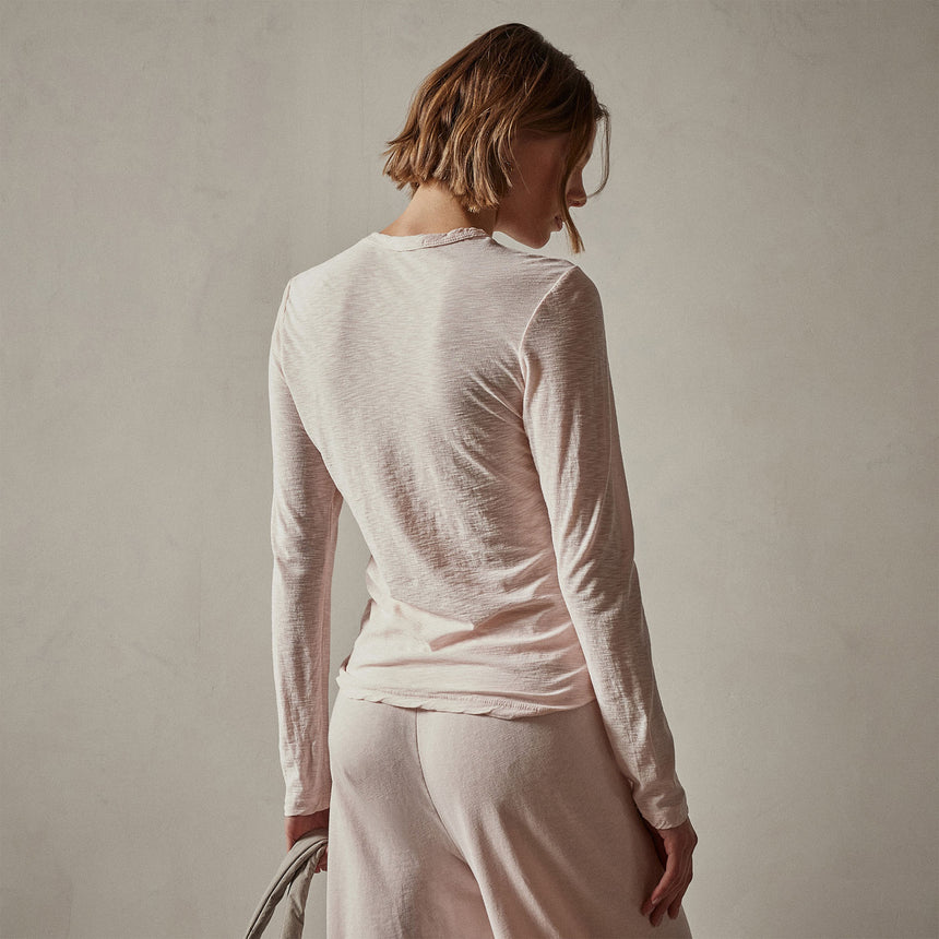Sheer Slub Long Sleeve Crew in Zephyr | James Perse Los Angeles