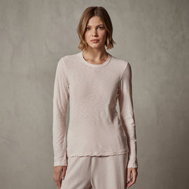 Sheer Slub Long Sleeve Crew in Zephyr | James Perse Los Angeles