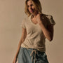 Sheer Slub Casual V Neck in Alabaster | James Perse Los Angeles