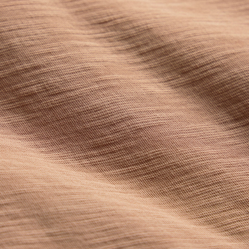 Sheer Slub V Neck - Blush