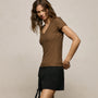 Sheer Slub V Neck in Cocoa | James Perse Los Angeles