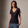 Sheer Slub Casual V Neck in Deep | James Perse Los Angeles