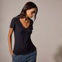 Sheer Slub Casual V Neck in Deep | James Perse Los Angeles