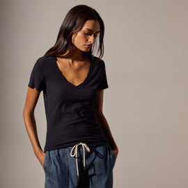 Sheer Slub Casual V Neck in Deep | James Perse Los Angeles